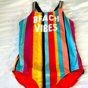 Colorful one piece striped swimsuit!